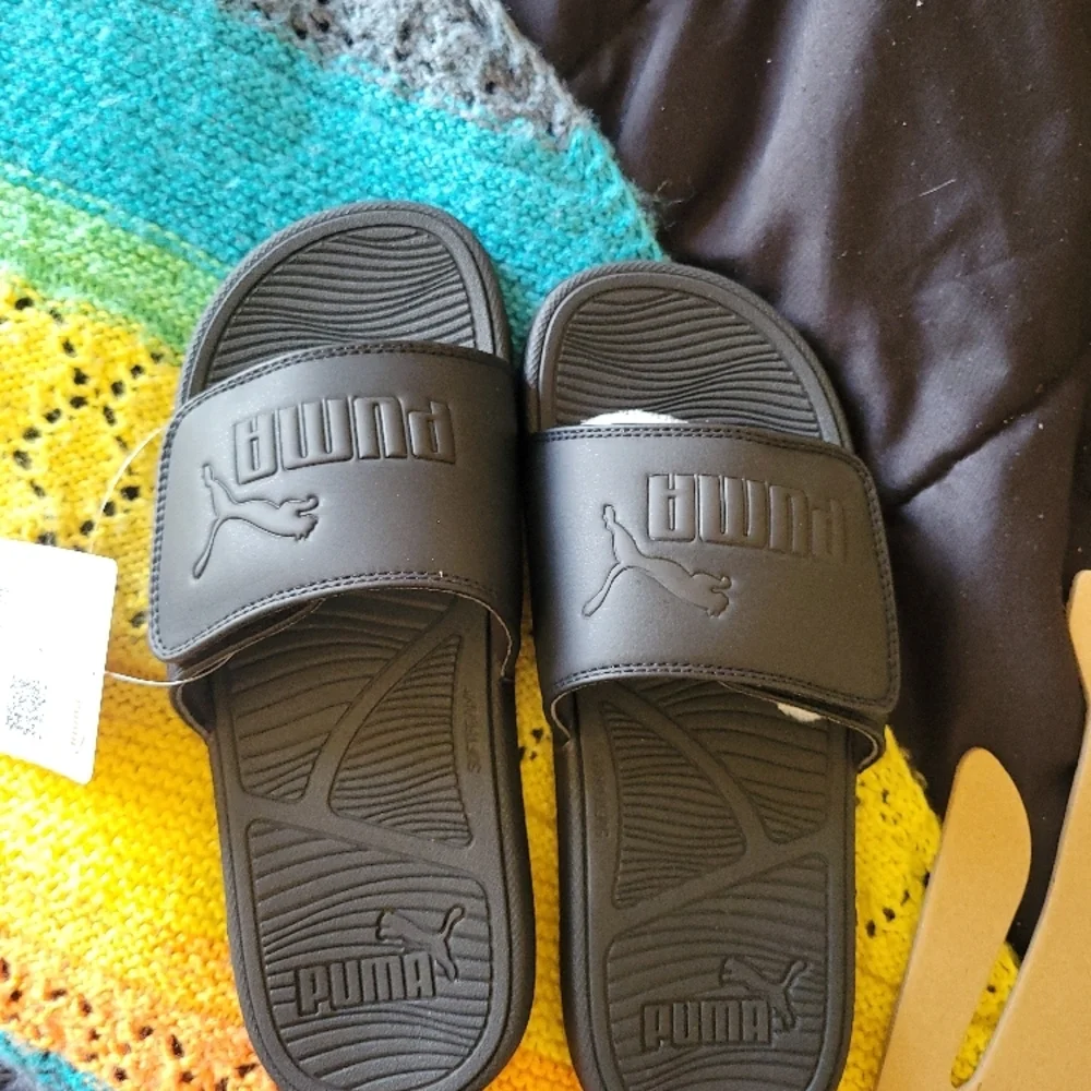 COPY - Puma Black Slide Sandals - Picture 3 of 6
